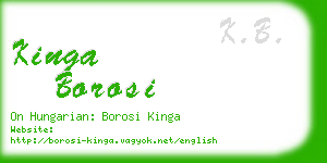 kinga borosi business card